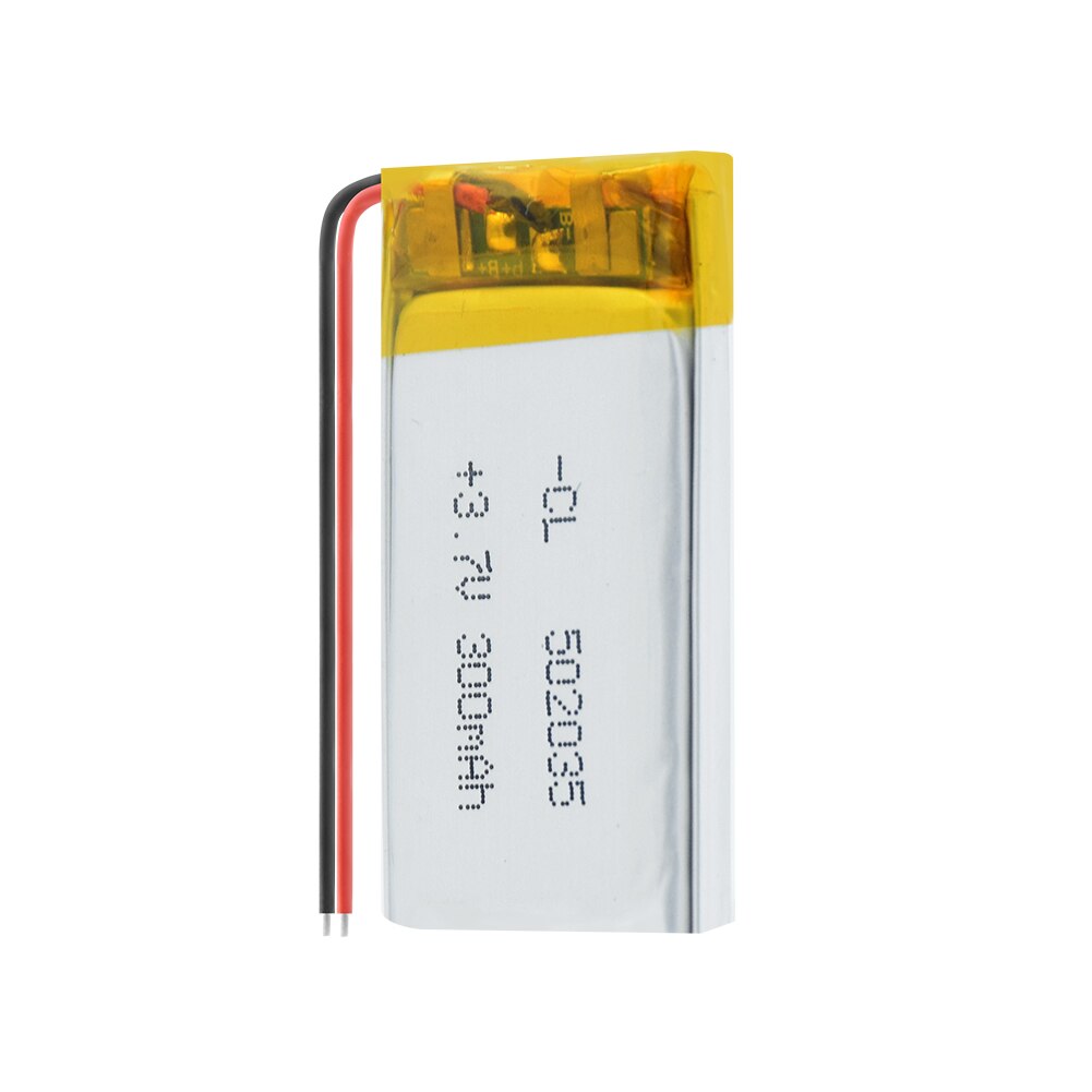 Suministro de batería de litio polímero de litio 502035 300mAh 3,7 V batería recargable para MP3 MP4 MP5 GPS PSP MID Bluetooth auriculares