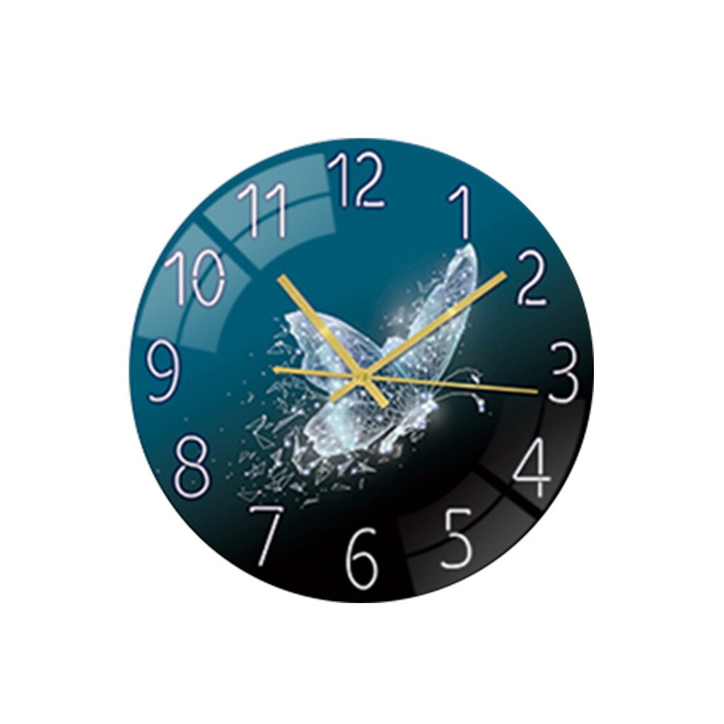 Living Room Digital Wall Clock Acrylic Mute Frameless Smart home Art Clock: F