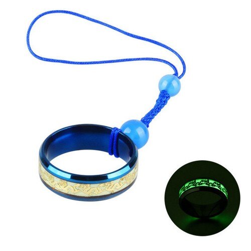 Telefoon Lanyard Korte Telefoon Keten Mannen Vrouwen Fall-Slip Hanger Hanger Chinese Stijl Titanium Staal Lichtgevende Draak Ring: Blue A