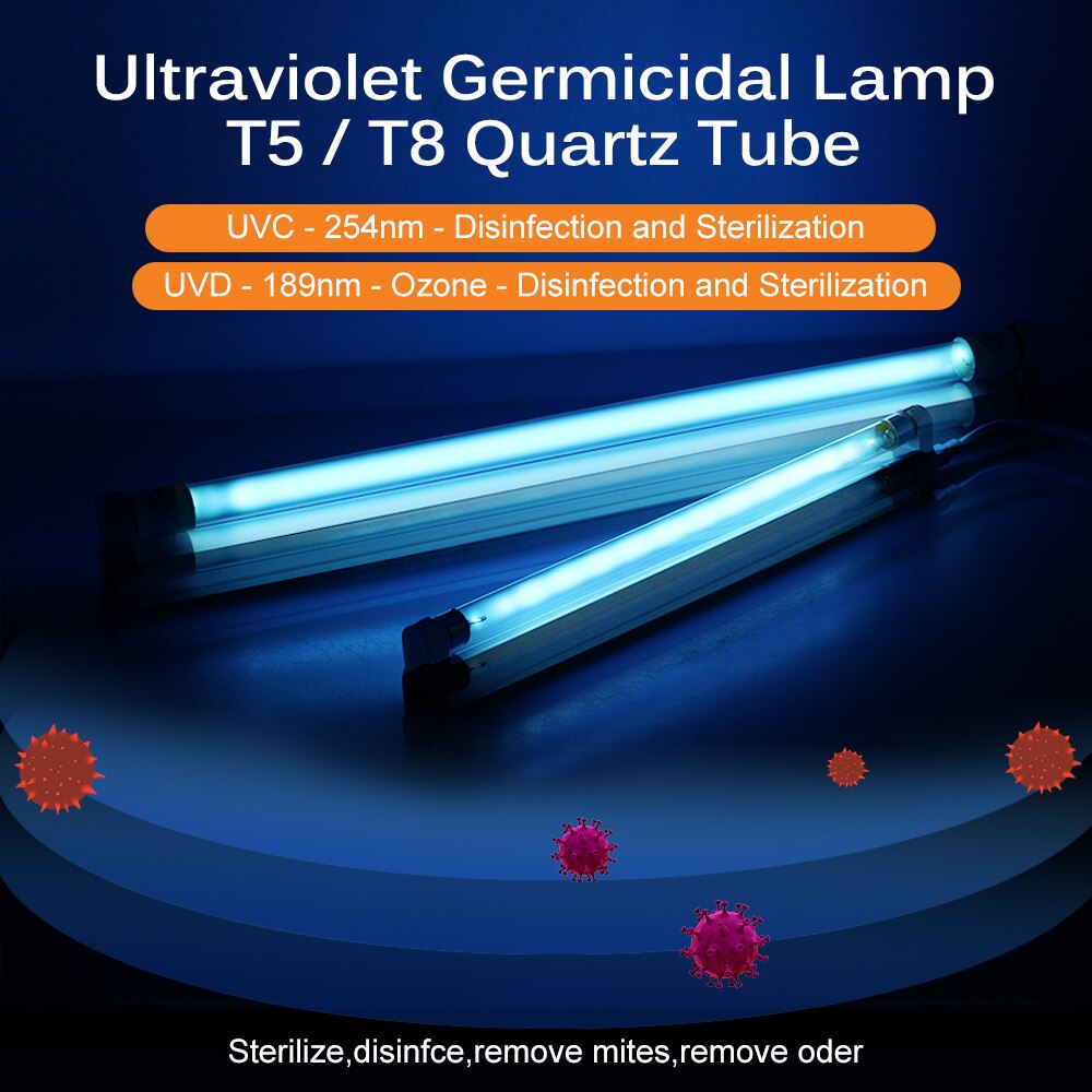 Uv Keimtötende Licht T5 / T8 Quarz Rohr 8W 15W UVC Sterilisator Tözehn Staub Milbe UV Bakterizide Lampe für Schlafzimmer Krankenhaus