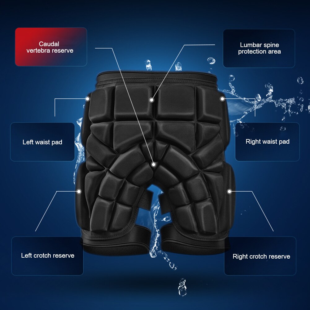 Pantalones cortos de protección Unisex para Motocross, almohadilla para el trasero de la cadera al aire libre para deportes extremos, almohadillas protectoras gruesas para esquí y snowboard