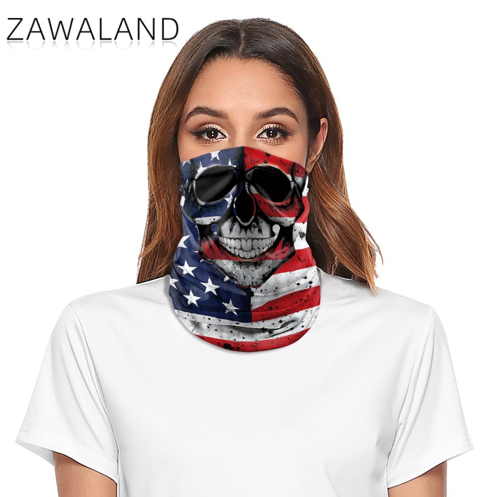 Zawaland kvinnor män dödskalle halsdukar skeletttryck halssjal karneval dammtät huvudbonad halsduk tubformad bandana