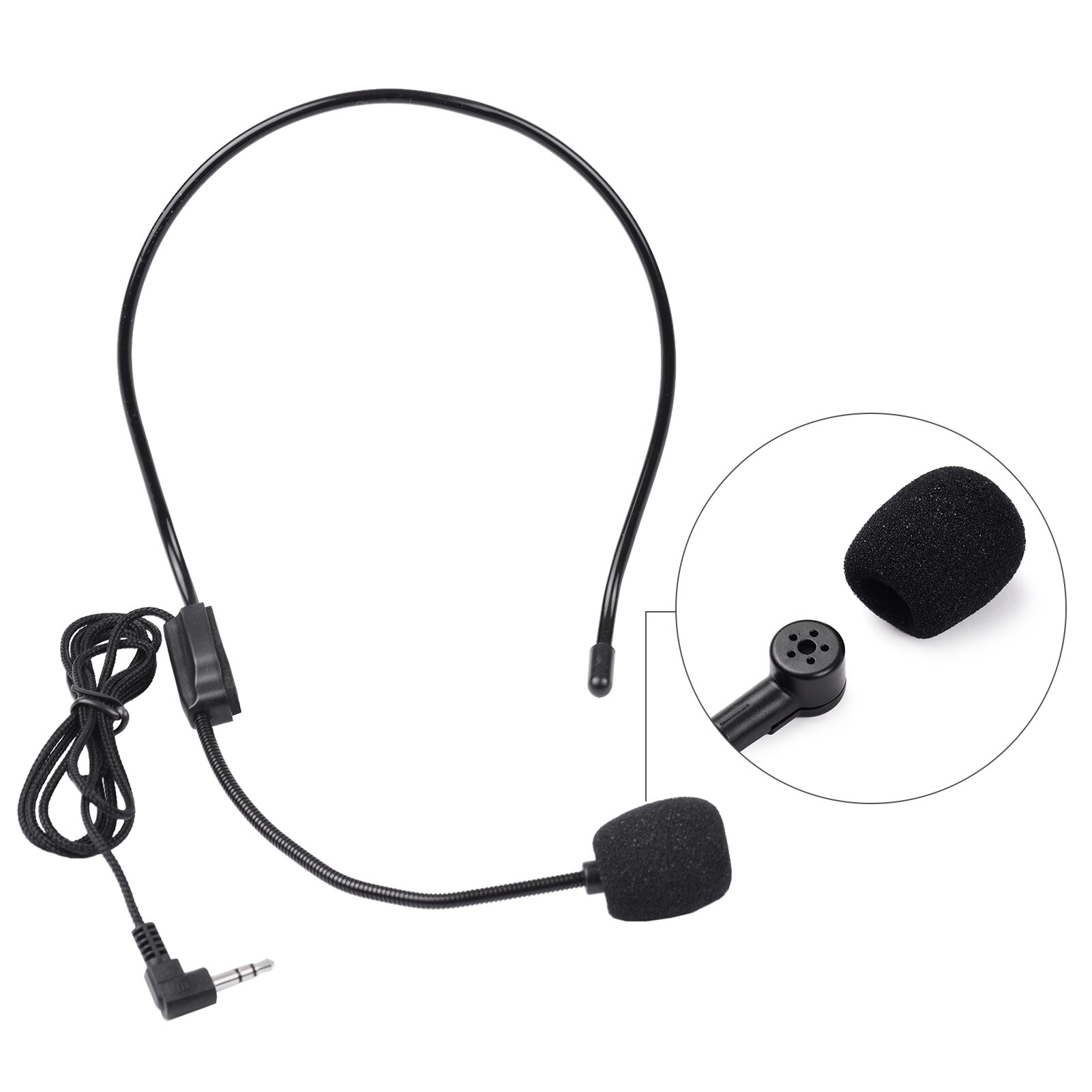 Portable VHF Wireless Microphone System with Headset Mic + Bodypack Transmitter + Mini Receiver with 6.35mm Plug for Meeting