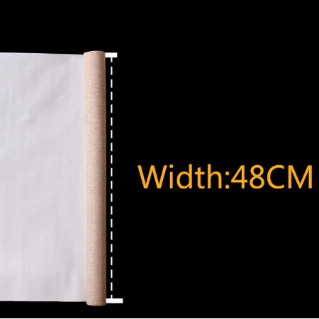 Medium Grain Blank Canvas for Painting Premium Linen Blend Primed Acrylic Oil Painting Canva Art Supplies for Artist 5M One Roll: width 48cm 5M length
