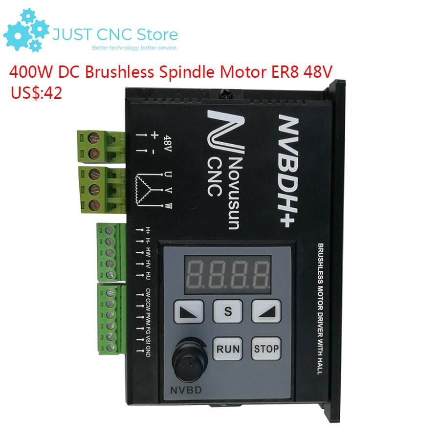NVBDH+ NVBDL+ Brushless DC Motor Driver Controller 400W Digital display screen CNC milling machine Spindle