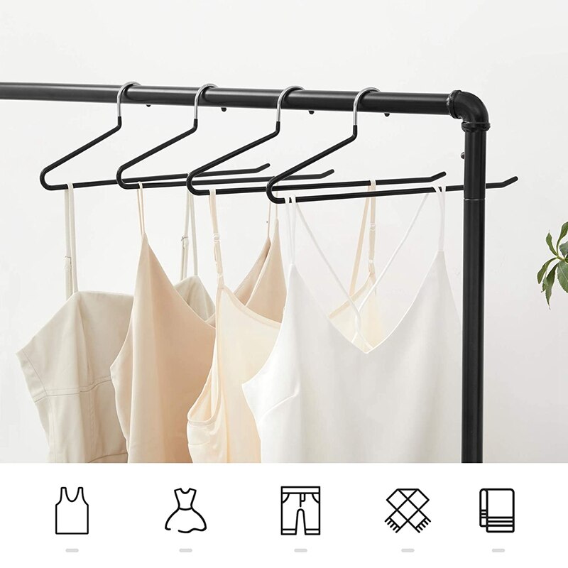 Metal Coat Hangers, 20 Pieces, Trouser Hangers, Made of ø 5 mm Wire, Coated with Pvc Plastic, Non-Slip, 35cm, Black