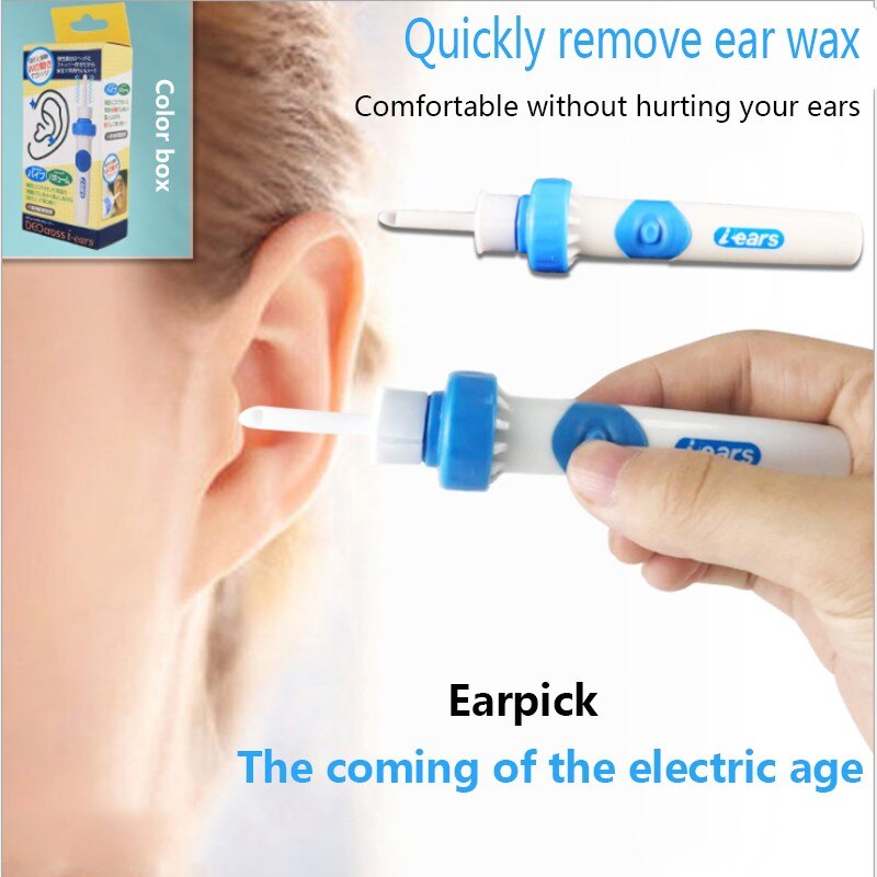 Elektrische Cordless Veilig Trillingen Pijnloos Vacuüm Ear Wax Pick Cleaner Remover Spiraal Oor-Reinigingsapparaat Graven Wax Earpick