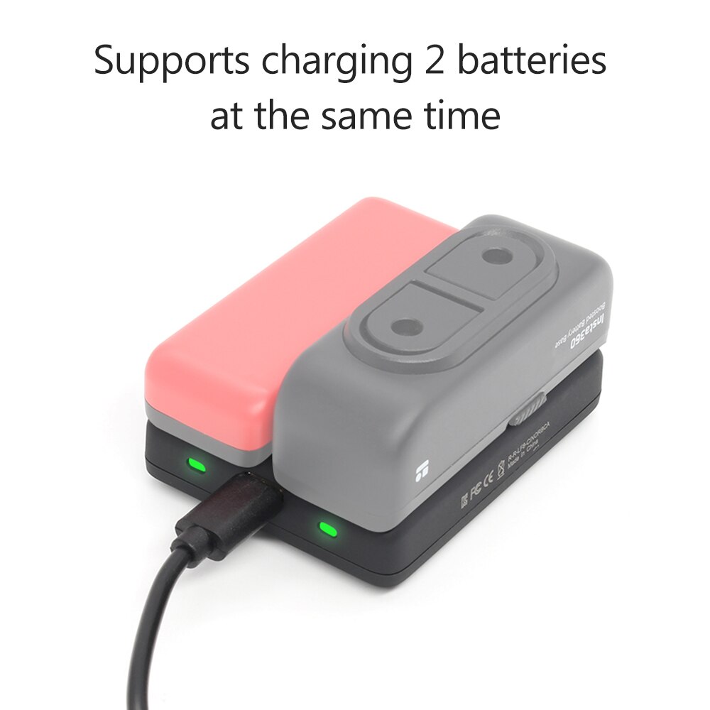 Batteria Carica Caricatore con Dual Veloce di Tipo Hub-C interfaccia per Insta360 UN R Batteria e Potenziato di Base Della Batteria