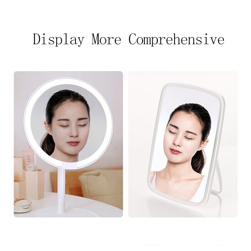Led Light Mirror Jordan judy Intelligent Makeup Mirrors Portable Rechargeable Desktop Touch-Screen Mirror