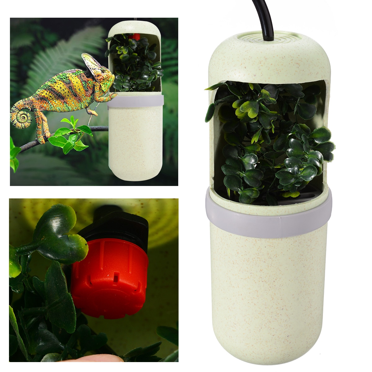 220V 20*6cm Pet Reptile Drinking Water Fountain Chameleon Lizard Water Dispenser Terrarium Habitats Feeder