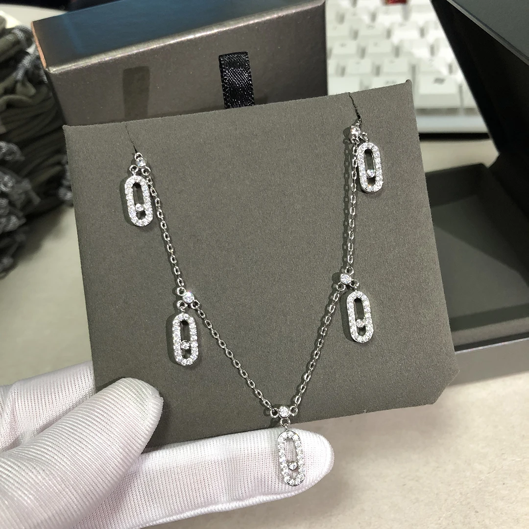 jiamiaoi Kettingen voor vrouwen 925 sterling zilver dansende diamanten