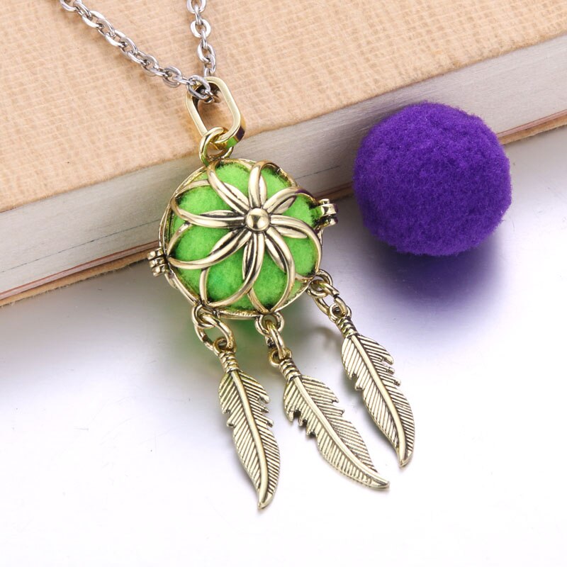 aromat otwarty klasyczny pióro wisiorek medalion perfumy olejek dyfuzor robić aromaterapii naszyjnik medalion naszyjnik z Podkładka 8839: G