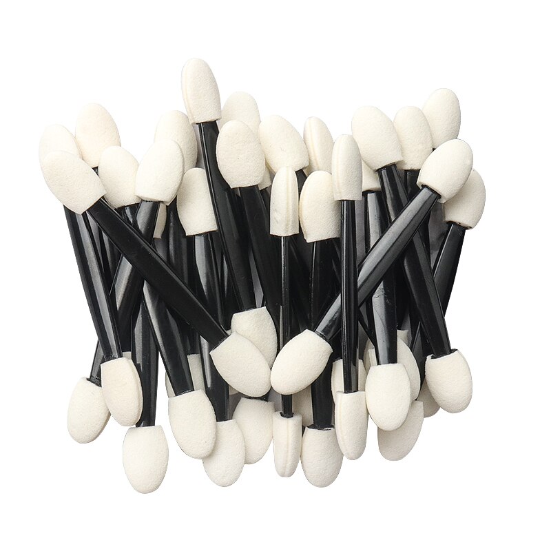 25 Pcs Sponge Stick Eye Shadow Applicator Cosmetic Brushes Double-head Eyeshadow Brush For Women Makeup Tools