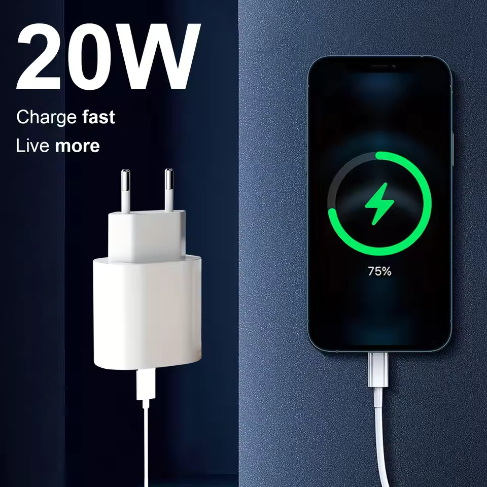 20W Fast Charger For Apple For iPhone 14 13 12 15 16 Pro Max X XS XR Quick Charger Phone Adapter USB C Type C Fast Charge Cable