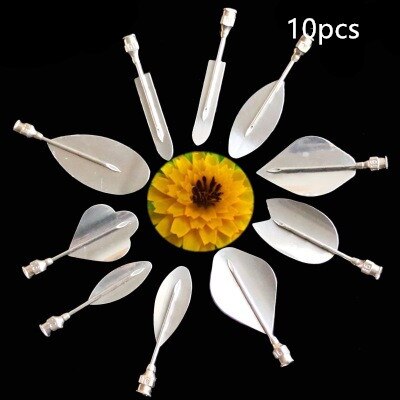 10/11pcs 3D Jelly Flower Carving Tool Art Home Kitchen Stainless Steel Gelatin Pudding Nozzle Syringe Cake Decorating Utensil: 10PCS white-B
