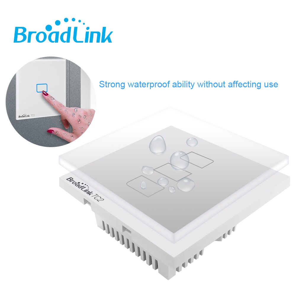 Broadlink TC2 1/2/3 Gang-UK Standard Light Switch Modern White Touch Panel Wifi Wireless Smart Control Via RM4 Pro