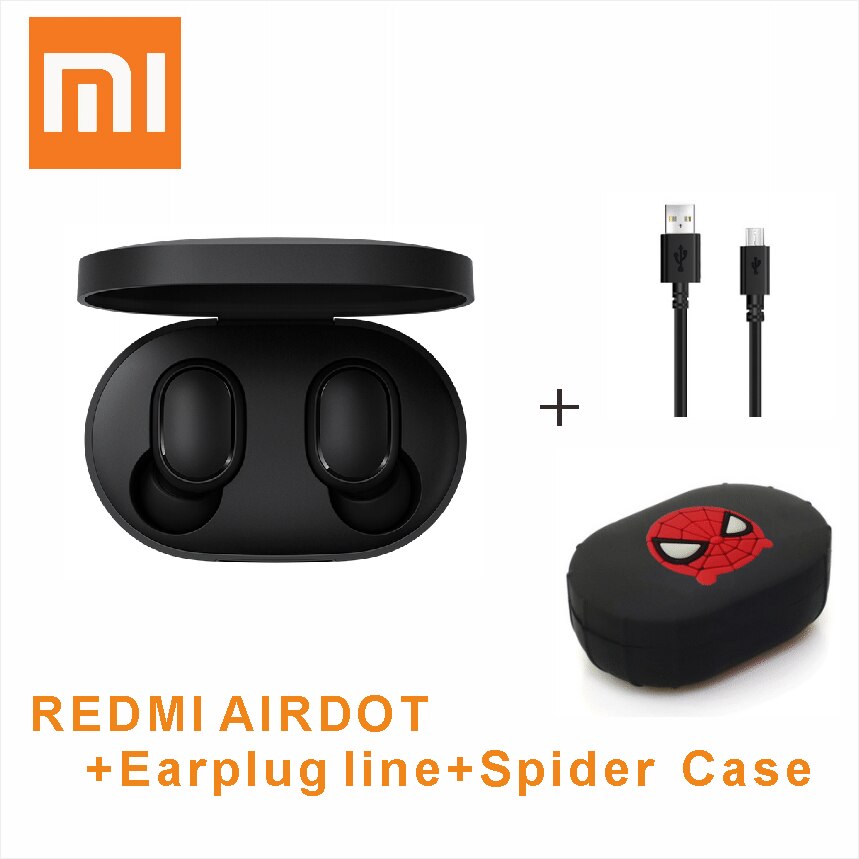 In Stock Original Xiaomi Redmi Airdots TWS Bluetooth Earphone Stereo bass BT 5.0 Eeadphones Mic Handsfree Earbuds AI Control: CN SPIDER