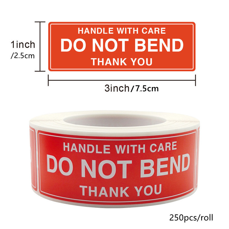 120Pcs/Roll Package Labels Fragile Stickers Fragile or Bend Handle with Care Warning Packing Carton Labels Stickers: light green