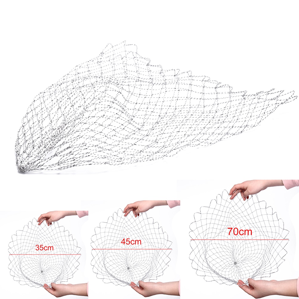 Double Fishing Tools Line Braided Mesh Fish Net White Net Fishing Hole For Bass Catch Luring Accesorry