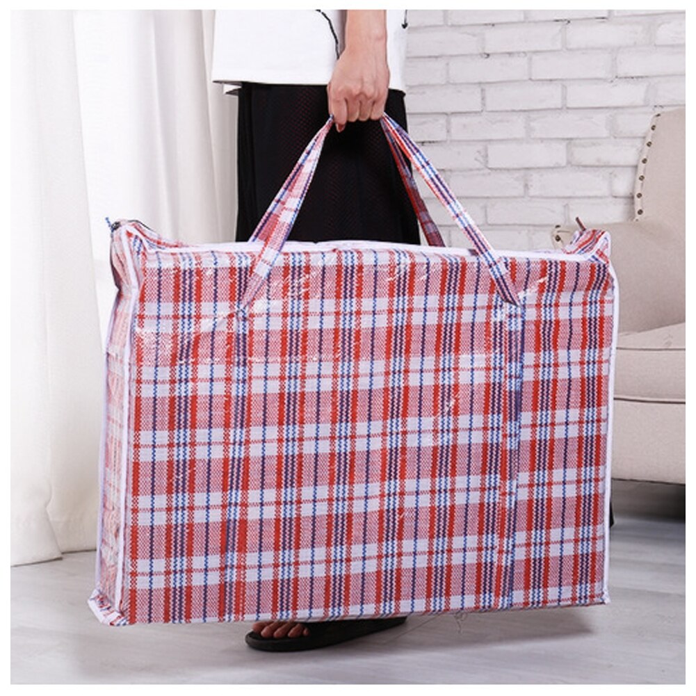 1Pcs Jumbo Home Laundry Plastic Bags Large Zipper Reusable Strong Laundry Storage Plastic Bag Holder Hangable Pouch Organizer