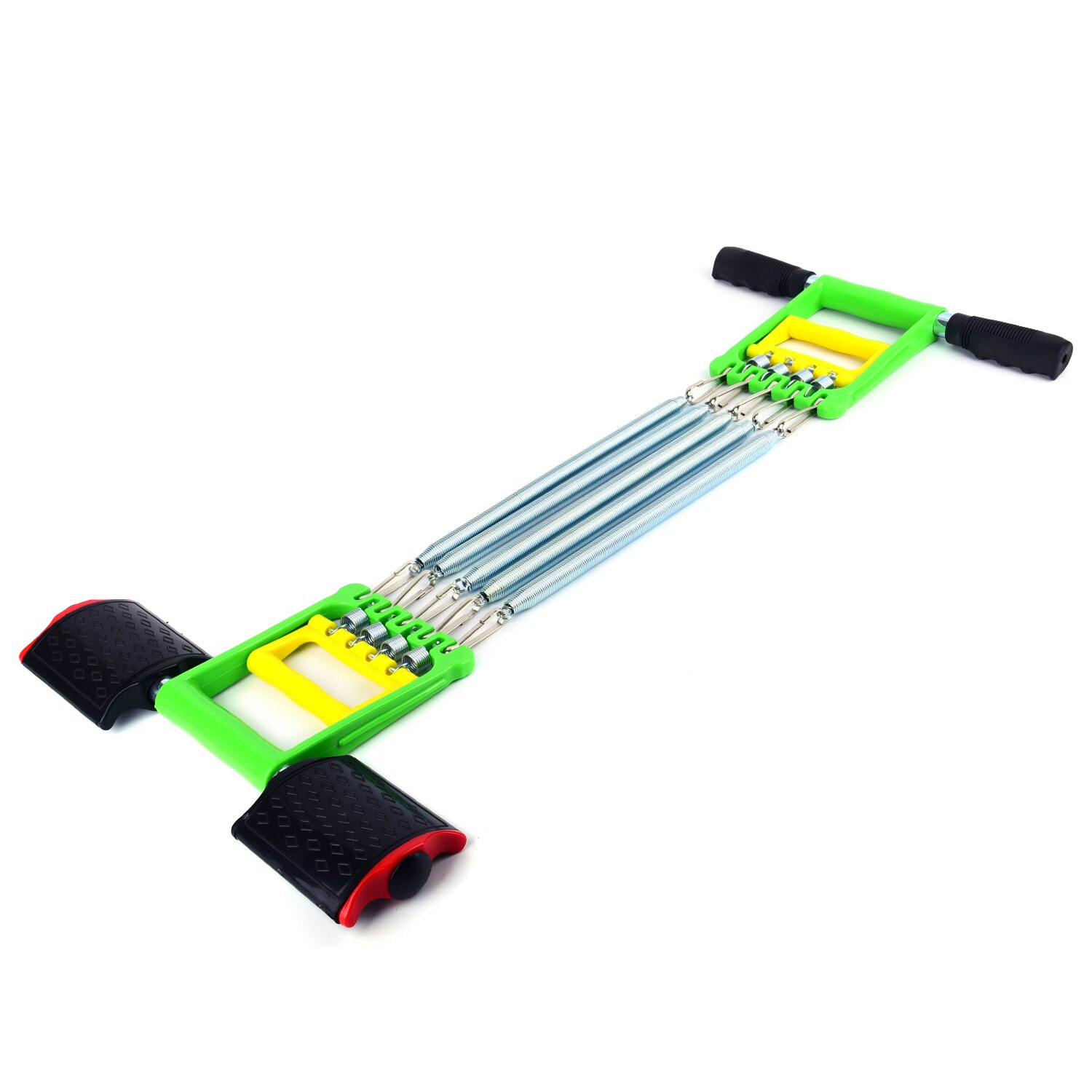 3 in 1 Adjustable Chest Expander Hand Gripper 5 Springs Muscle Pulling Strength Exerciser Fitness Multi Function Pull Expander: Yellow green