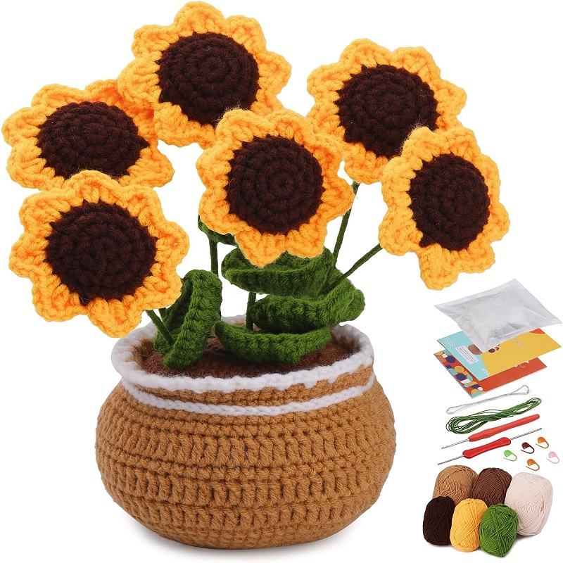 Kit de tricô para iniciantes completos, Crochet Starter, Kit completo Crochet com vídeo tutoriais, Fenrry Iniciantes: Verde escuro