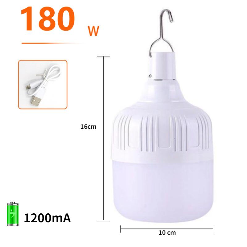 Bombilla LED recargable por USB para exteriores, linterna de luz portátil, bombilla de emergencia, tiendas de campaña de alta potencia, iluminación, equipo de linterna: RGB