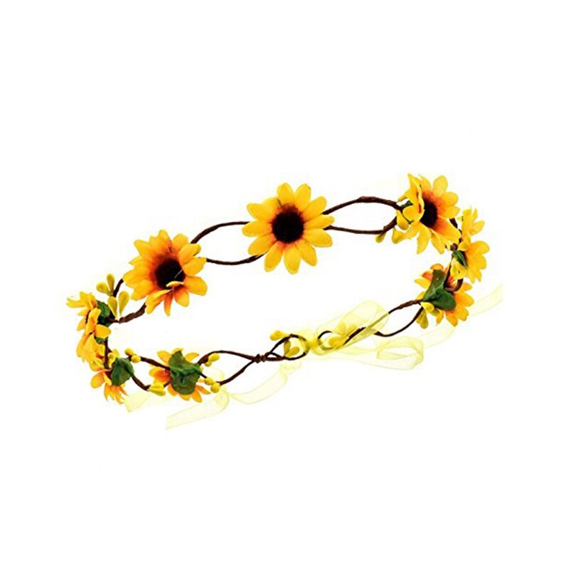 Floral Autumn Sunflower Crown Hair Accessories Bridal Tiara Hair with Sunflower Hair Accessories