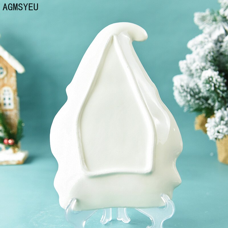 AGMSYEU Santa Claus Plate Ceramic Crafts Western Tableware Flat Plate Household Products Kitchen Ceramic Tableware