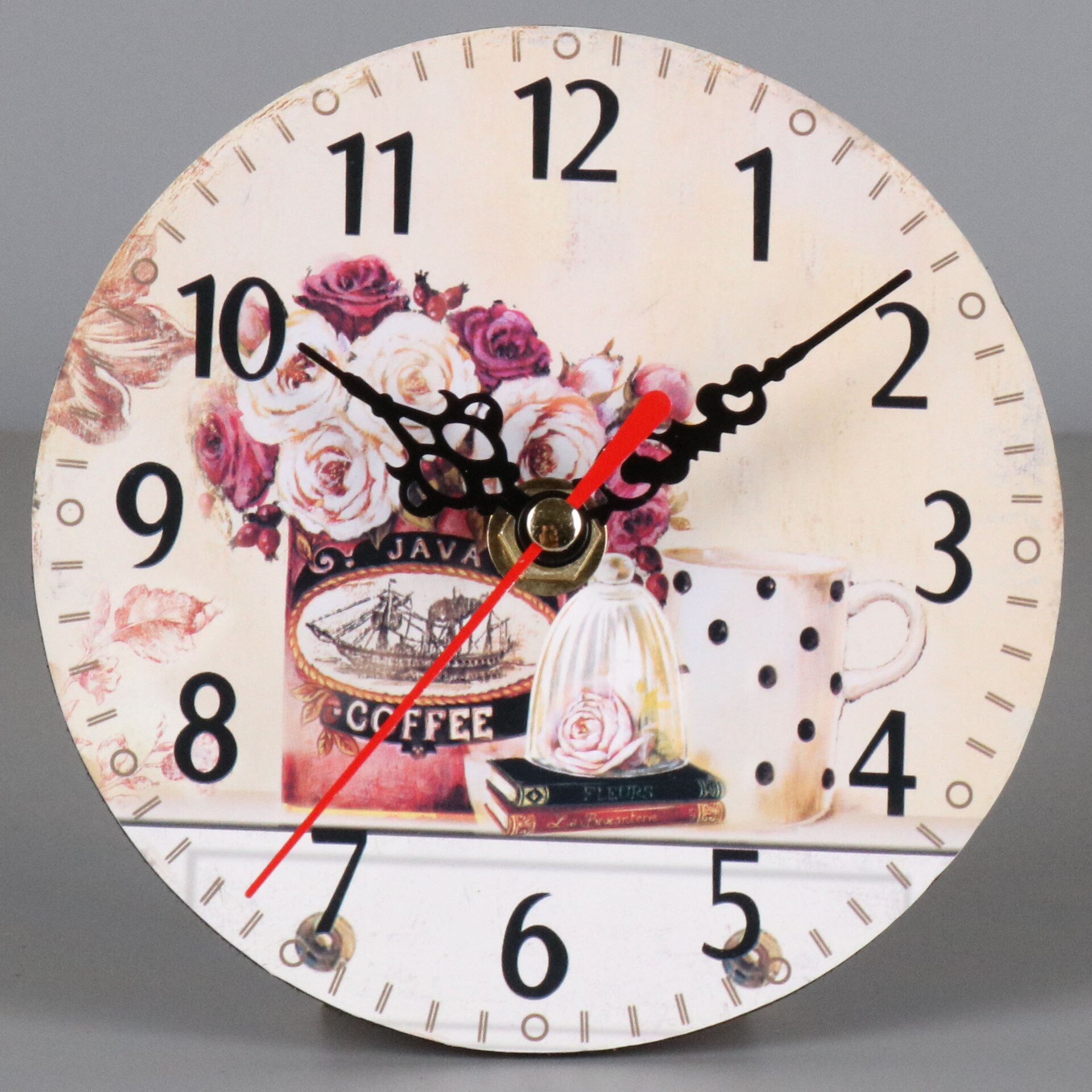 Mini Reloj de pared clásico de madera, colgante Retro, redondo, , estilo europeo, decoración de pared de salón: Q