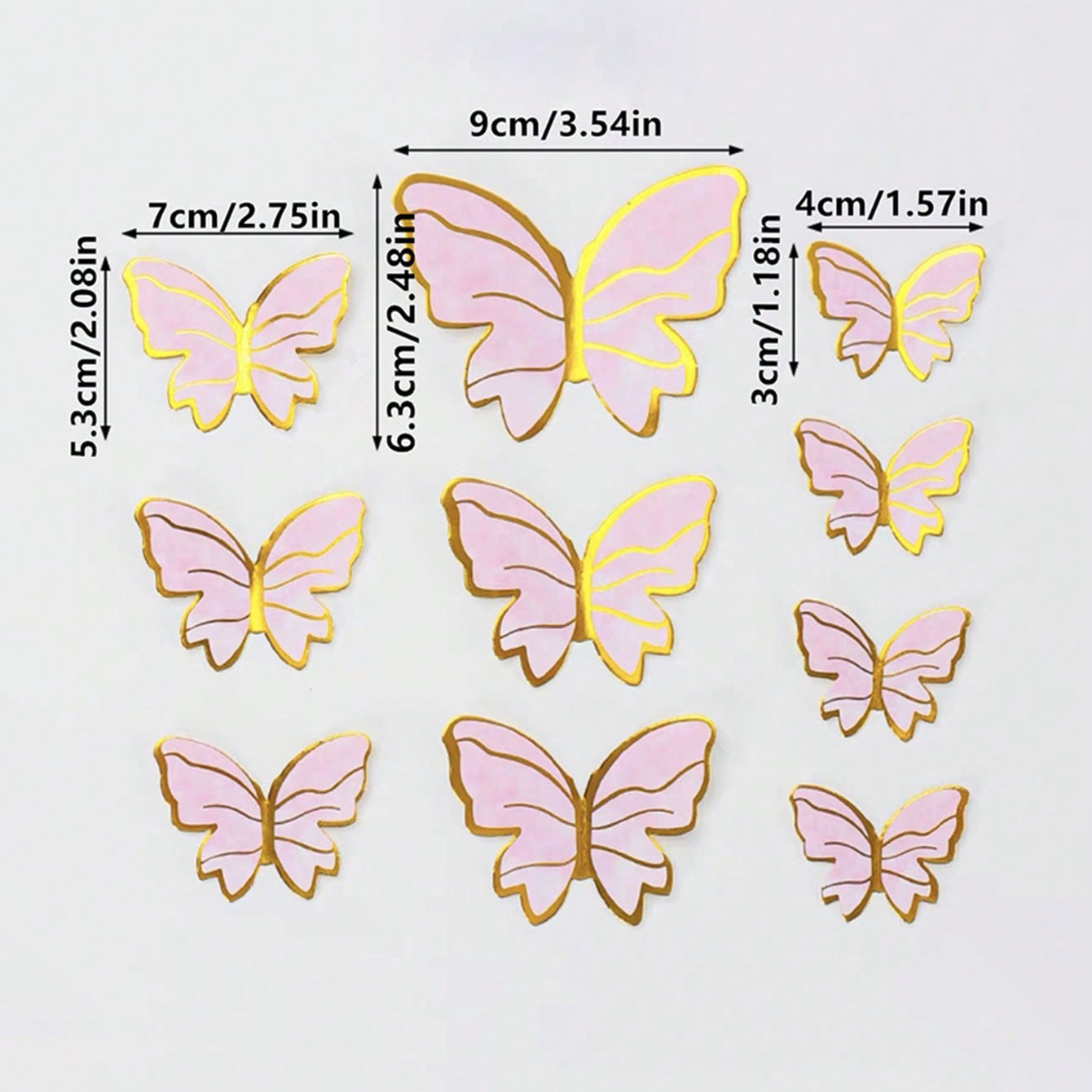 50 Uds. De decoración para tarta de mariposa rosa, azul y púrpura para el Día de San Valentín, boda, de cumpleaños, decoraciones para pasteles DIY