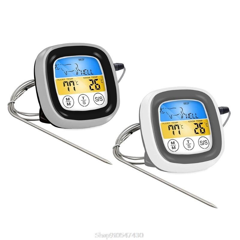 Voedsel Koken Draadloze Barbecue Thermometer Touch Screen Met Probes En Timer Voor Oven Vlees Grill Bbq O07 20
