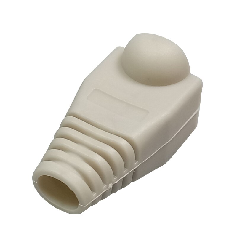 10 stk/parti  rj45 hættestik 9 farver kat 5 5e 6 rj45 ethernet netværkskabel hætte trækaflastning støvle  rj45 beskytte boot cap: Grå