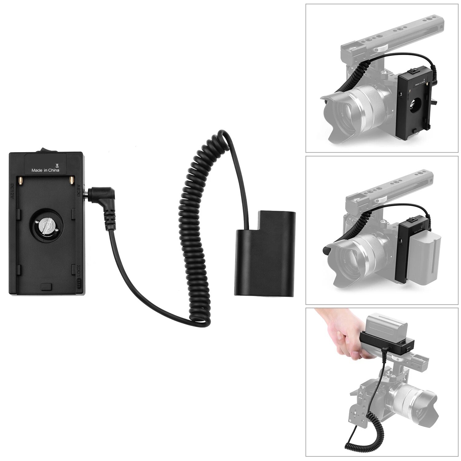 Adaptador de placa de batería de NP-F970, acoplador de batería Dummy DMW-DCC8 para cámaras Panasonic G6/G7/G80/G81/G85