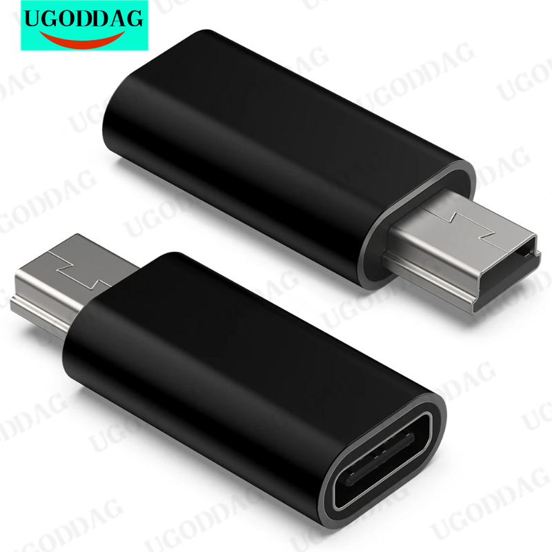 Mini 5-pins USB-adapter B mannelijk naar USB Type C vrouwelijk connector voor gegevensoverdracht voor MP3 digitale camera GPS