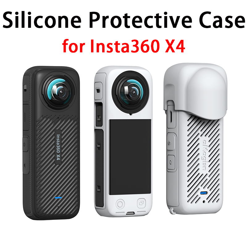 Objektivdeckel für Insta360 X4, Silikonhülle, Objektivschutz, Riemen, 3-in-1-Körperabdeckung, Kameraschutz-einstellen für Insta 360 X4 Zubehör