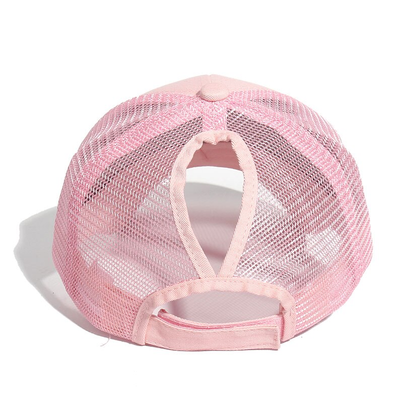 Hestehale baseballkasket til kvinder mænd sommer unisex ensfarvet mesh åndbar baseballkasket justerbar udendørs sport solhat