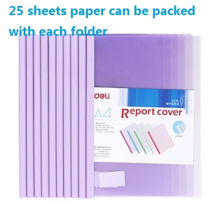 QSHOIC a4 binder a4 10pcs/lot office file Folder A4 insert folder A4 Filing clip lever rod pumping Binder Report Folder: purple