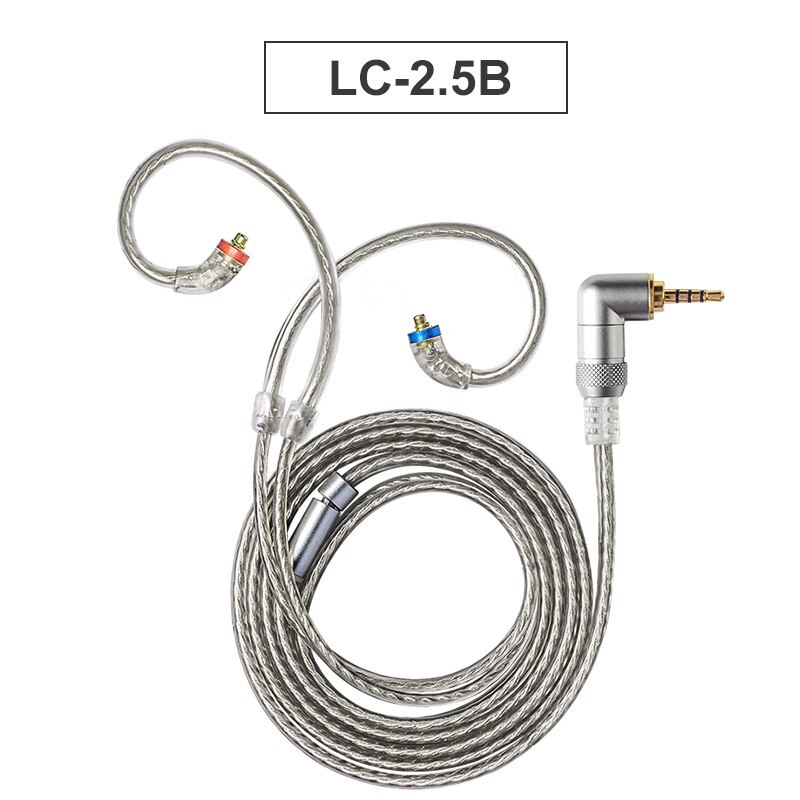 FIIO LC-2.5B LC-3.5B MMCX auricular, cable de repuesto de 4 hebras de alta pureza, Cable OCC plantado en plata de 1,2 m: LC-2.5B