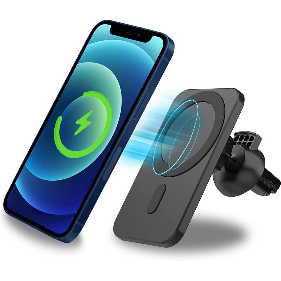 15W Magnetic Wireless Car Charger Mount for iPhone 12 Series - Fast Charging Air Vent Phone Holder