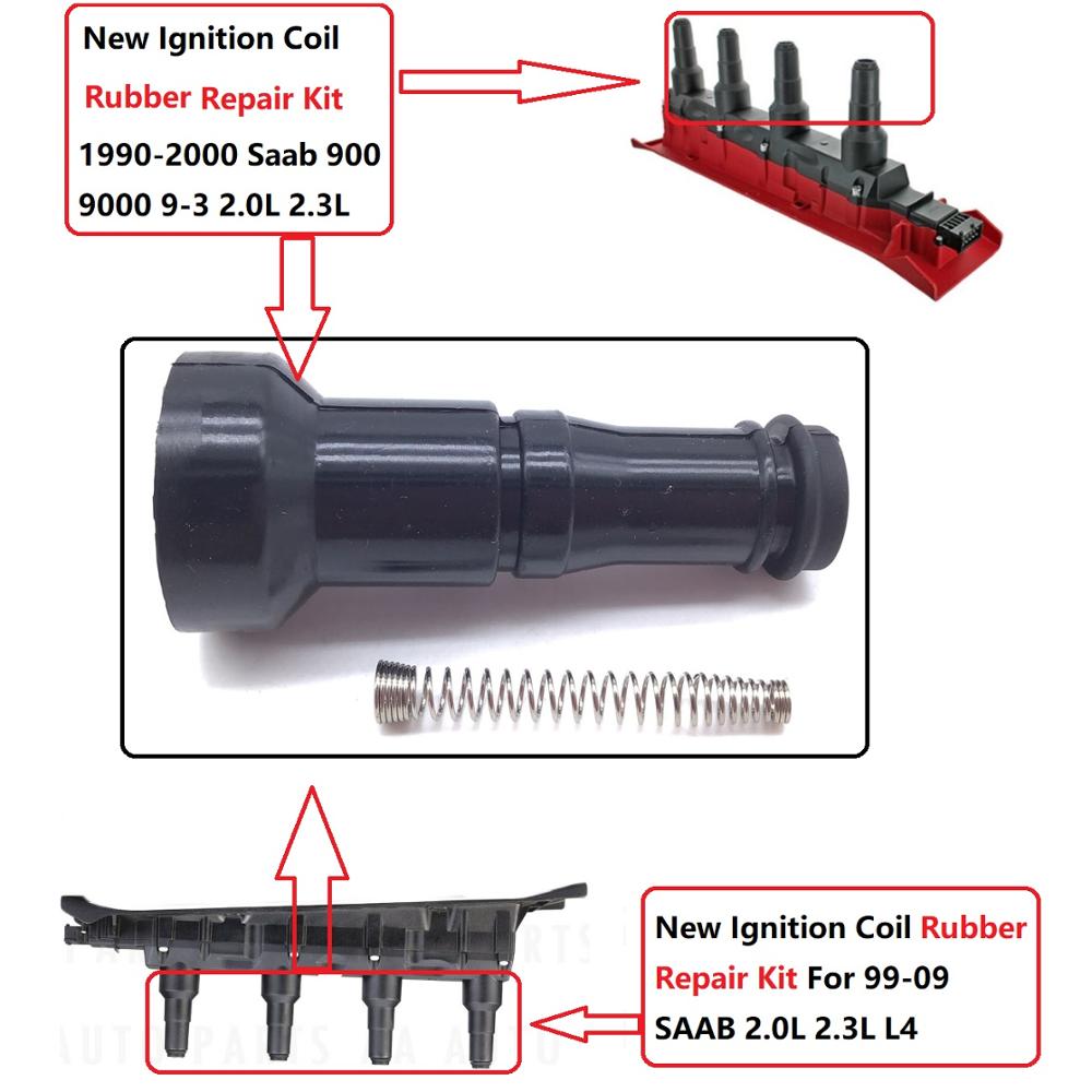4 x naprawa cewki zapłonowej gumowe buty ze sprężyną robić 99-09 Saab 2.0L 2.3L L4 9167016 / 55561132 / 9197559 / 55559955 / 5C1762