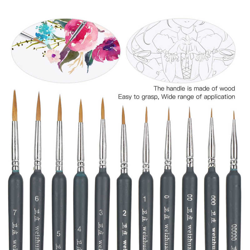 11Pcs Artist Paint Brush Set Watercolor Acrylic Oil Brush Painting Art Supplies for Students Art Lovers Painting Tools