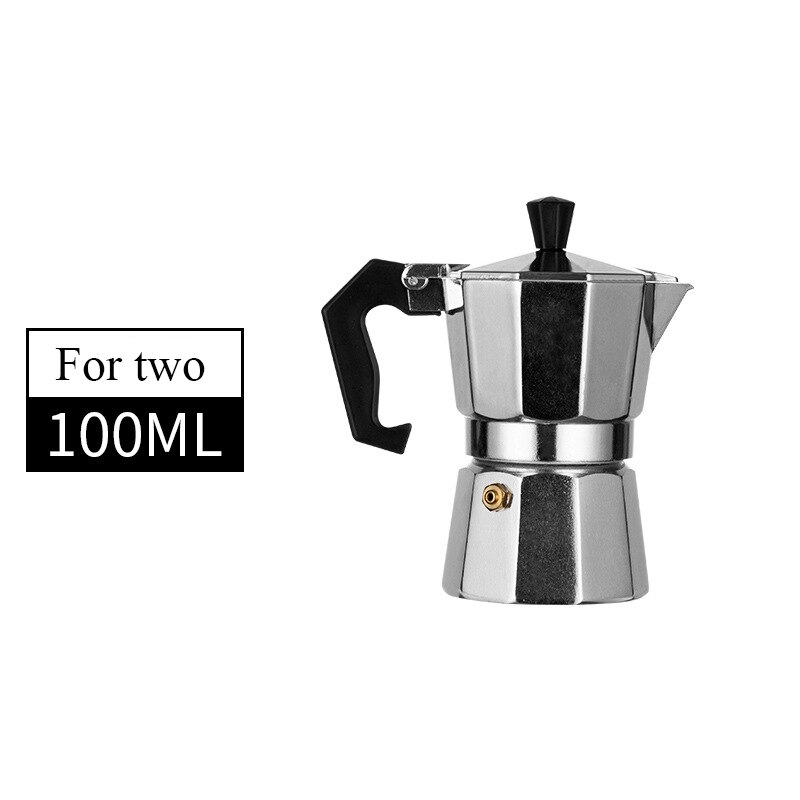 50-600Ml Aluminium Mokka Koffie Pot Snelle Kookplaat Koffie Brouwer Klassieke Achthoekige Vorm Keuken Accessoires Koffie Gebruiksvoorwerpen: 100ml