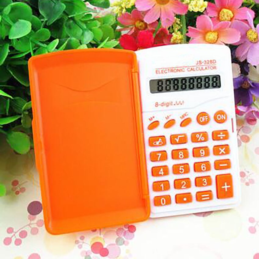 8 Digits Portable Student Calculator Mini Kid Children Voice Calculators LCD Screen Button Battery Calculator Office Stationery