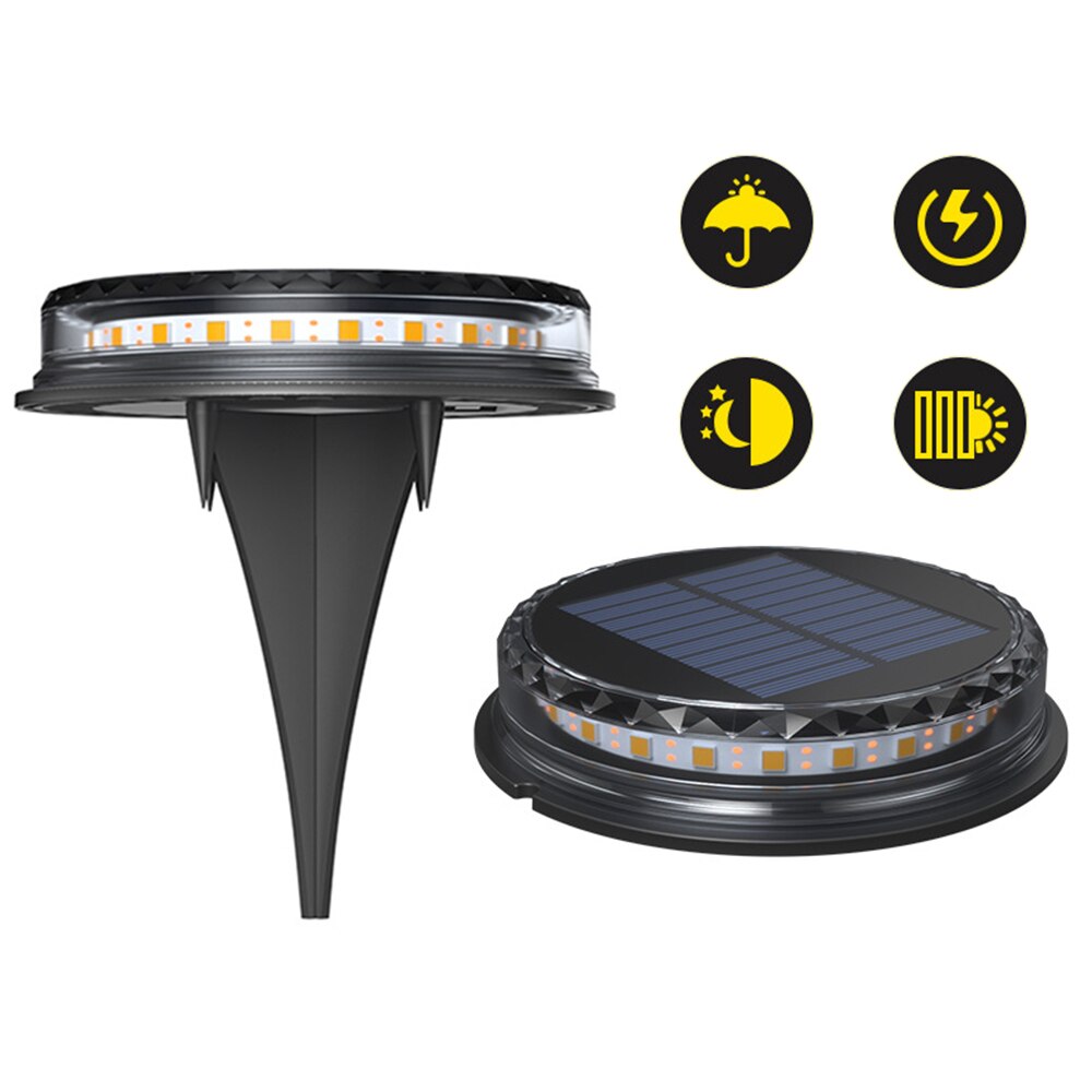 Ground Lamp IP65 Waterproof Landscape Light Disk Lights Gutter 17 LED Durable Buried Light Garden Decking Solar Power