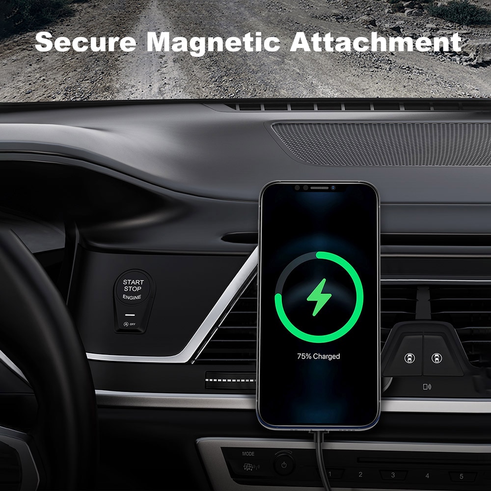 Magnetische Auto Drahtlose Ladegerät Halterung Ständer Für MagSafe iPhone 12 Mini Pro Max 15W Schnelle Lade Drahtlose Ladegerät Auto telefon Halter