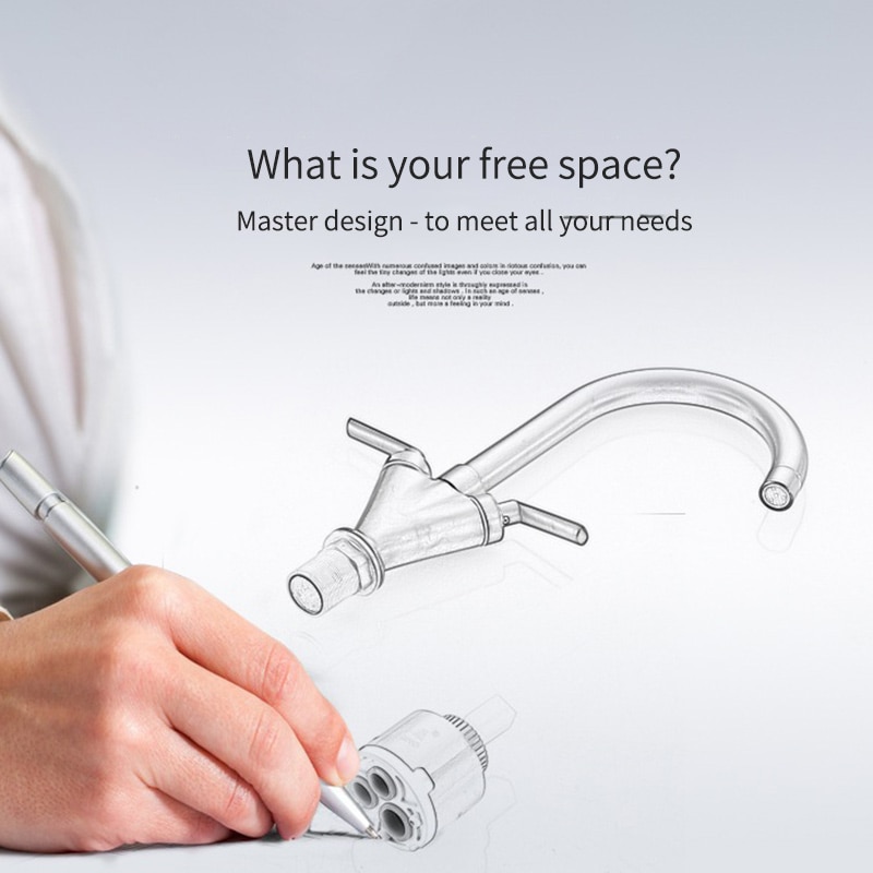 Kitchen Basin Tap 360-degree Sink Mixer Basin Tap Twin Dual Lever Taps Swivel Chrome Waterfall Faucet For Bathroom Kitchen