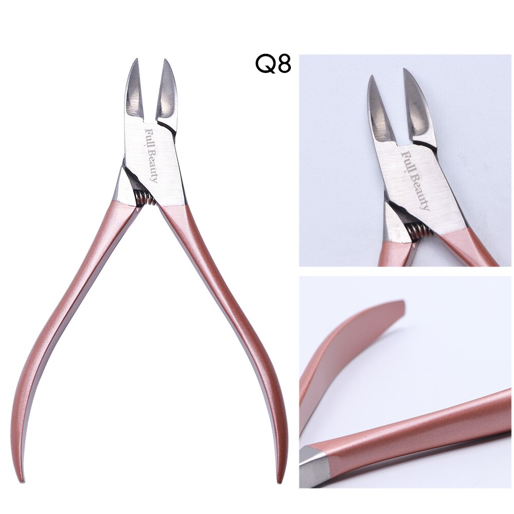 Nail Cuticle Clipper Manicure Scissors Stainless Steel Trimmer Pliers With Spring Black Red Dead Skin Cutter Nail Tools SAQ1-8