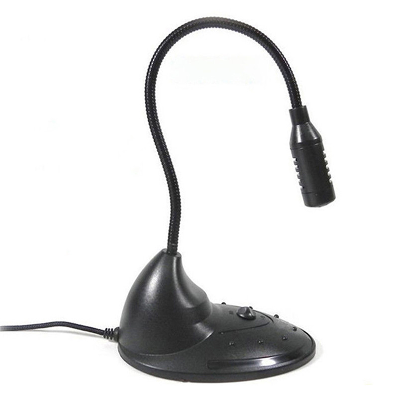 Mini Studio Speech Microphone 3.5mm Plug Gooseneck Mic Wired Microphone Flexible Stand for Computer PC Desktop Notebook