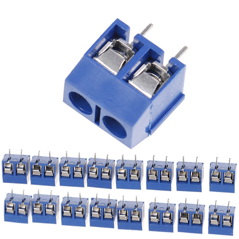 10PCS 2-Pin Pitch Screw Terminal Block Connector 5.08mm Panel Pcb Mount Blue